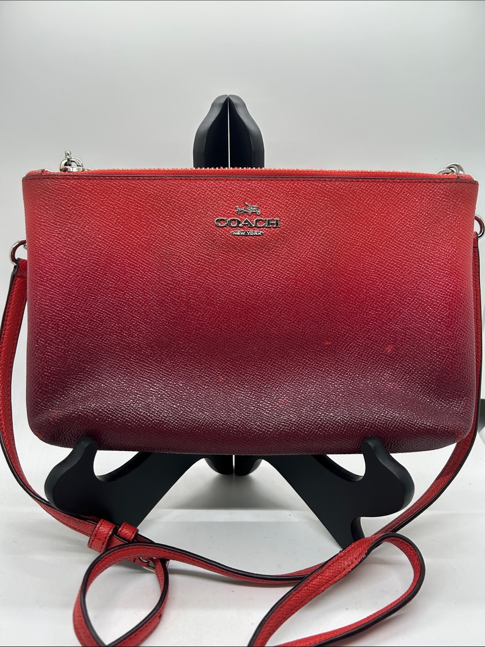 COACH Rare Lyla Ombré Watermelon Crossgrain Leather Crossbody Purse Bag 🍉🍉